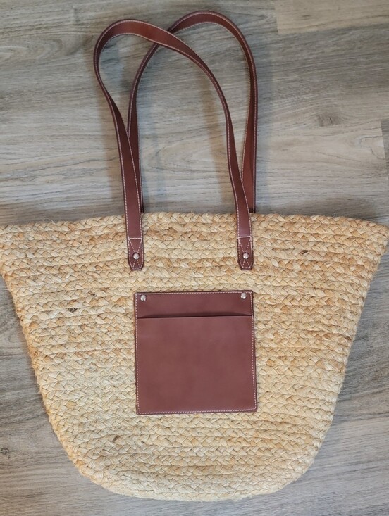 Haute Hippie Handbags - Haute Hippie Style Woven Straw Tote Bag Large Boho Beach Market Bag Brown Straps